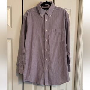 Saddlebred Men's Purple Striped Button Down Shirt